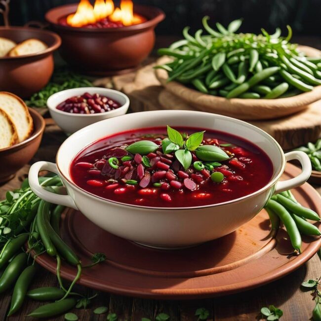 Barszcz ukraiński z fasolą smaki Europy Wschodniej