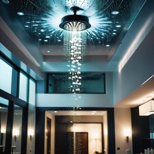 Deszczownica sufitowa aranżacje łazienkowe