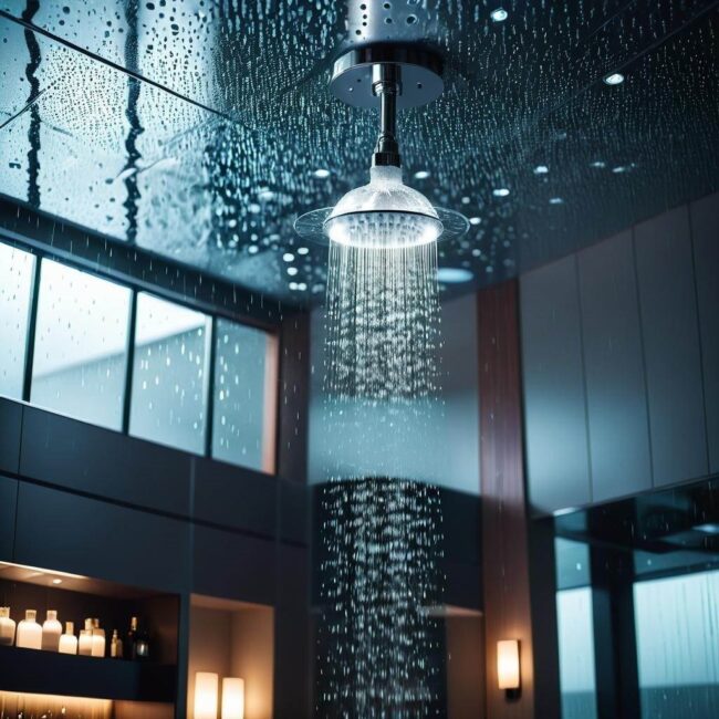 Deszczownica z sufitowym systemem antykalkowym