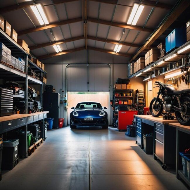 Montaż oświetlenia w garażu