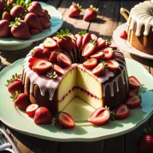 Przepis na ciasto z rabarbarem i truskawkami z kruszonką