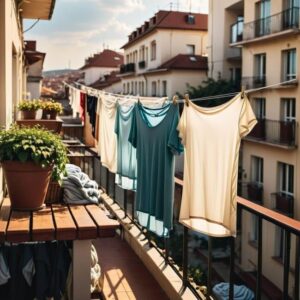 Stylowe suszarki na balkon z funkcją składania