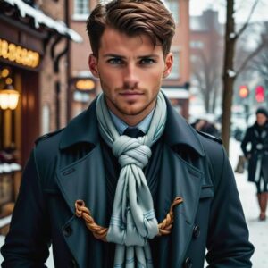 Szalik jako akcent w codziennej stylizacji z płaszczem