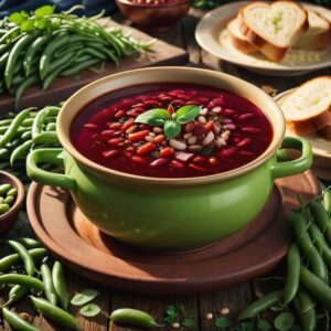 Zupa czerwona z dodatkiem fasolki